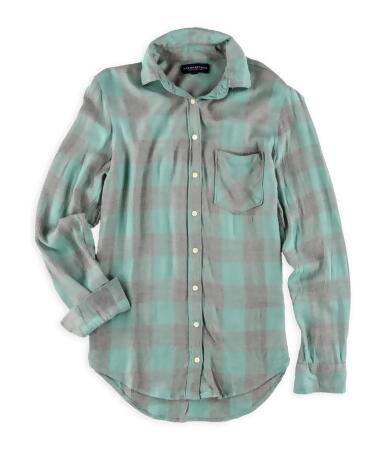 Aeropostale Womens Herringbone Plaid Button Up Shirt - XS