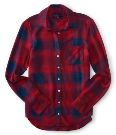 Aeropostale Womens Plaid Button Up Shirt - XL