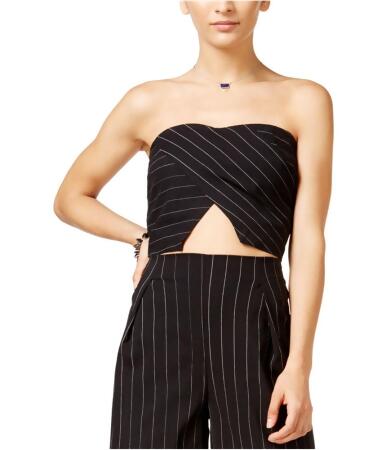 In Awe Of You Womens Pinstriped Strapless Halter - M