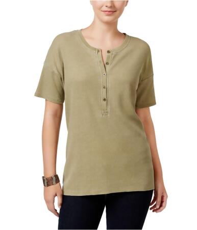 G.h. Bass Co. Womens Burnout-Dyed Henley Shirt - S