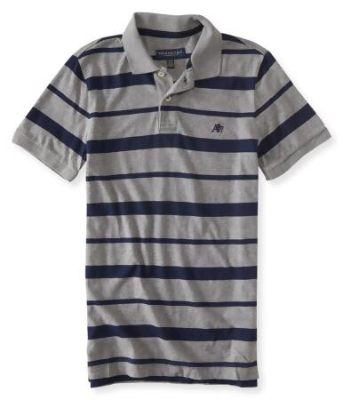 Aeropostale Mens Striped A87 Rugby Polo Shirt - S