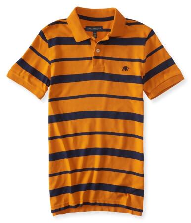 Aeropostale Mens Striped A87 Rugby Polo Shirt - L