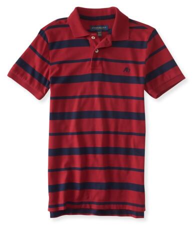 Aeropostale Mens Striped A87 Rugby Polo Shirt - XS
