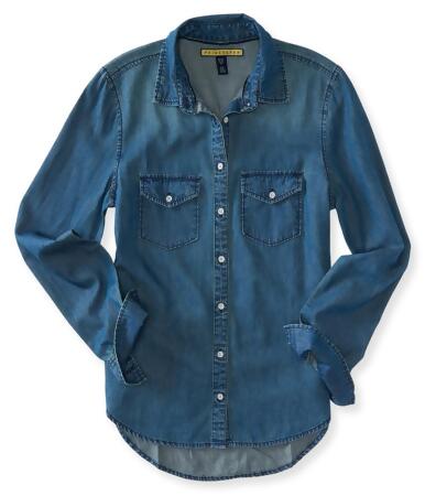 Aeropostale Womens Denim Button Up Shirt - S