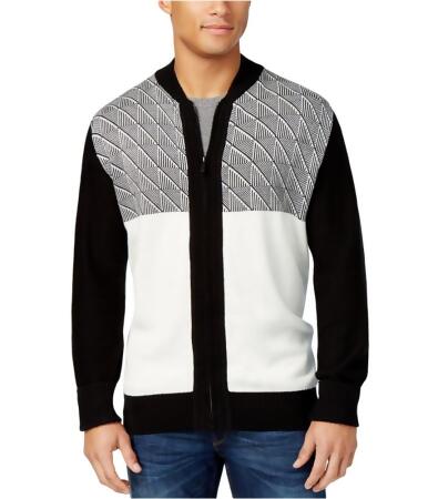 Sean John Mens Jacquard Zip-Up Cardigan Sweater - S