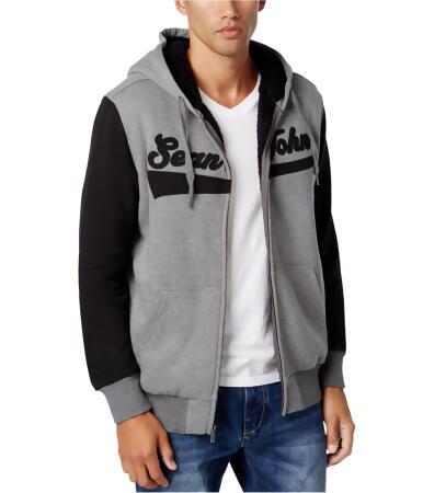 Sean John Mens Sherpa-Lined Logo Hoodie Sweatshirt - L