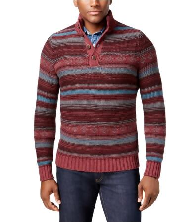 G.h. Bass Co. Mens Striped 3-Button Pullover Sweater - L