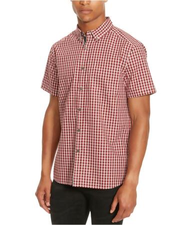 Kenneth Cole Mens Basford Check Ss Button Up Shirt - S
