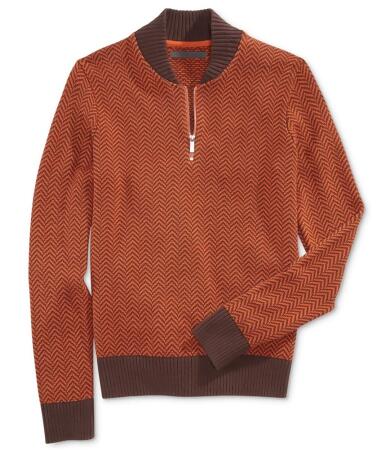 Sean John Mens Herringbone 1/2 Zip Pullover Sweater - S