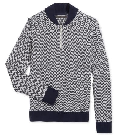 Sean John Mens Herringbone 1/2 Zip Pullover Sweater - L