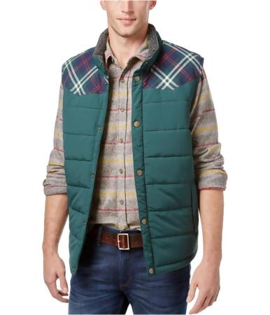 Weatherproof Mens Vintage Pieced Plaid Puffer Vest - XL