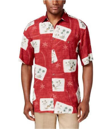 Campia Moda Mens Postcard Tropical Button Up Shirt - L