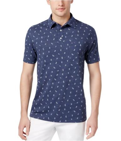 Club Room Mens Knot-Print Rugby Polo Shirt - S