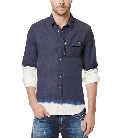 Buffalo David Bitton Mens Sikasto Dip-Dye Button Up Shirt - L