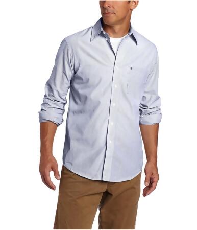 Izod Mens Striped Essential Button Up Shirt - S
