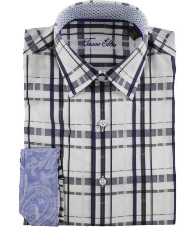 Tasso Elba Mens Yinetto Plaid Button Up Shirt - S