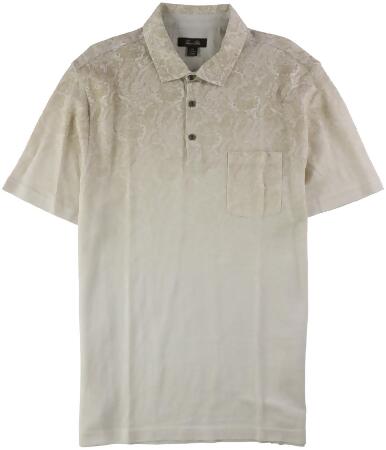 Tasso Elba Mens Linen Paisley Fade Rugby Polo Shirt - XL