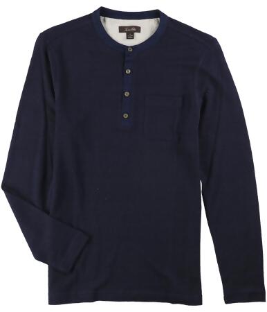 Tasso Elba Mens Linen Marled Henley Shirt - M