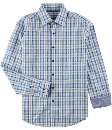 Tasso Elba Mens Plaid Button Up Shirt - M