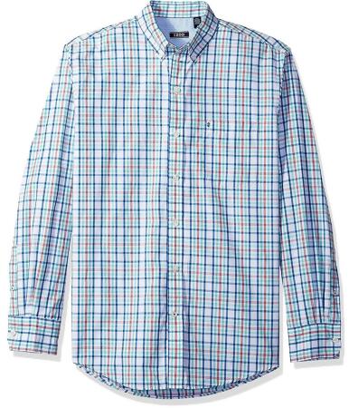 Izod Mens Breeze Plaid Button Up Shirt - S