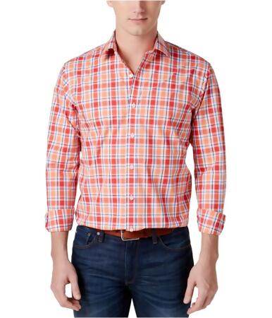 Club Room Mens Plaid Ls Button Up Shirt - M