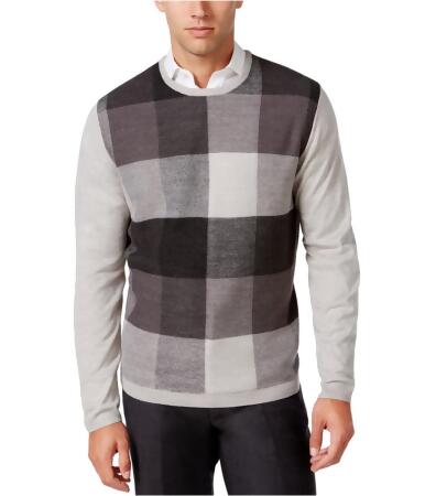 Ryan Seacrest Distinction Mens Plaid-Front Pullover Sweater - M