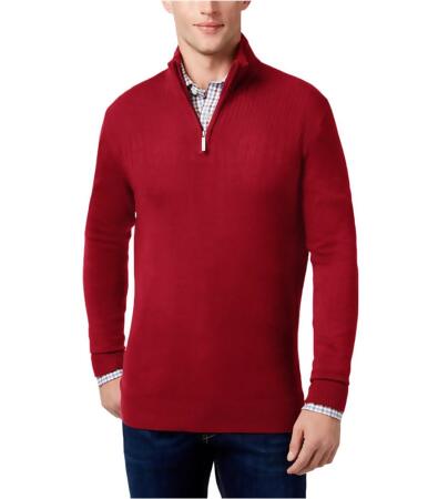 Geoffrey Beene Mens Ribbed Yoke 1/4 Zip Pullover Sweater - XL