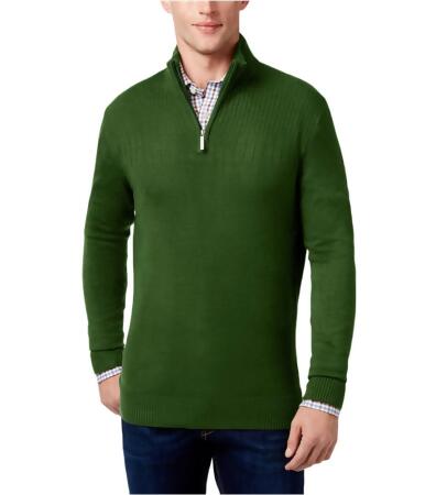Geoffrey Beene Mens Ribbed Yoke 1/4 Zip Pullover Sweater - L