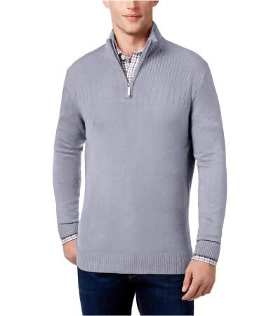 Geoffrey Beene Mens Ribbed Yoke 1/4 Zip Pullover Sweater - S