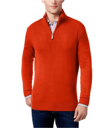 Geoffrey Beene Mens Ribbed Yoke 1/4 Zip Pullover Sweater - Big 2X