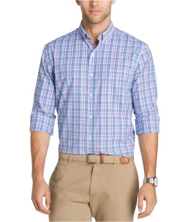 Izod Mens Breeze Plaid Button Up Shirt - S