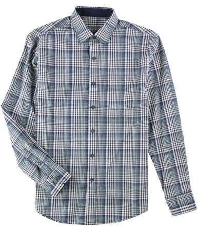 Tasso Elba Mens Plaid Ls Button Up Shirt - M