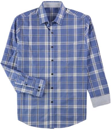 Tasso Elba Mens Plaid Button Up Shirt - M