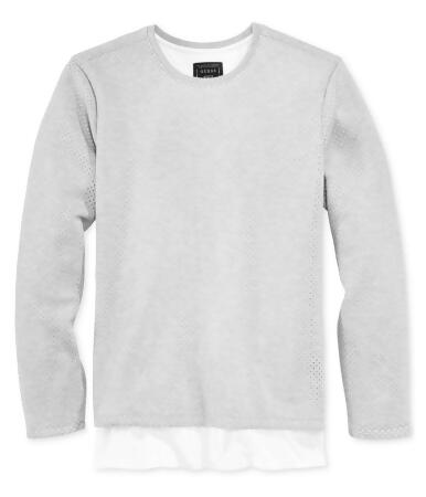 Guess Mens Layered Mesh Pullover Sweater - S