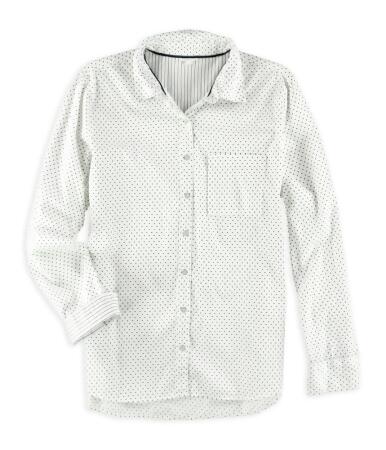 Aeropostale Mens Polka Dot Pocket Button Up Shirt - L