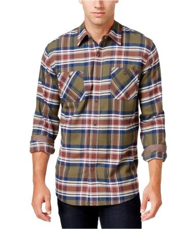 Weatherproof Mens Vintage Plaid Flannel Button Up Shirt - M