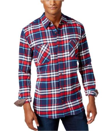 Weatherproof Mens Vintage Plaid Flannel Button Up Shirt - M