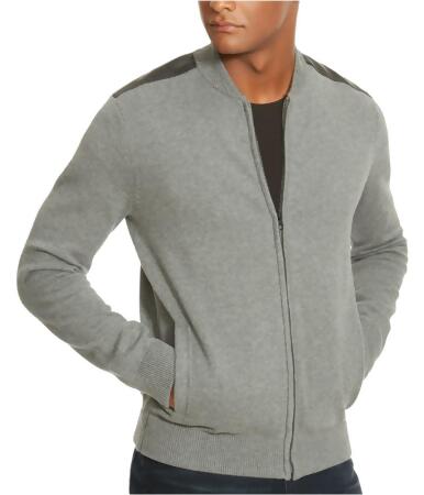 Kenneth Cole Mens Trimmed Sweater Fleece Jacket - L