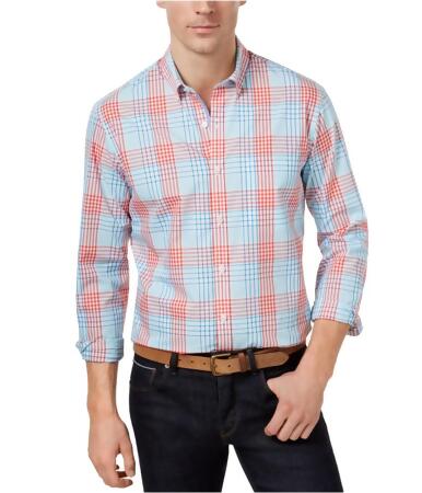 Club Room Mens Plaid Button Up Shirt - M