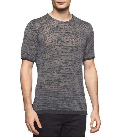 Calvin Klein Mens Slim-Fit Burnout Embellished T-Shirt - XL