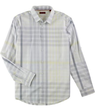 Alfani Mens Slim-Fit Plaid Button Up Shirt - XL