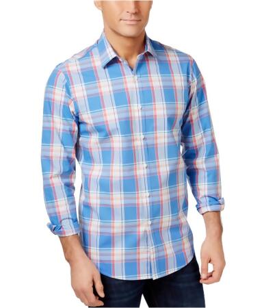 Club Room Mens Plaid Button Up Shirt - M