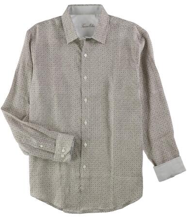Tasso Elba Mens Scroll Tile Button Up Shirt - M