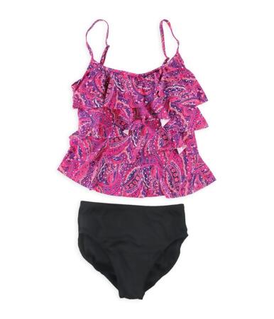 Miraclesuit Womens Paisley Tiered Basic Pant 2 Piece Tankini - 10