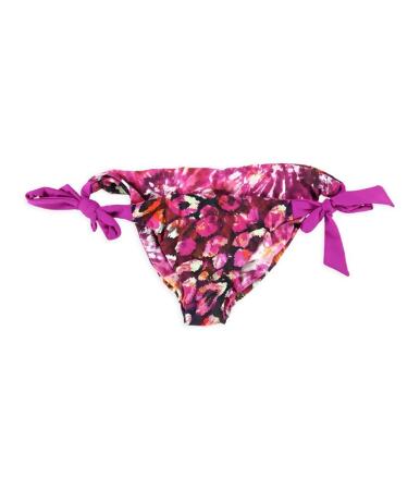 Becca Womens Printed Side Tie Bikini Swim Bottom - S