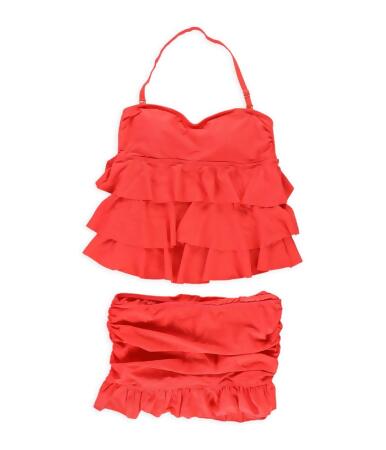 Island Escape Womens Tiered Ruffle 2 Piece Bandini - 10