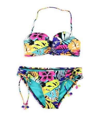 Hobie Womens Tropical Side Tie 2 Piece Bikini - S