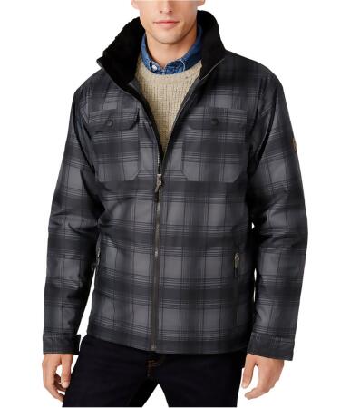 Free Country Mens Plaid Canvas Utility Parka Coat - S