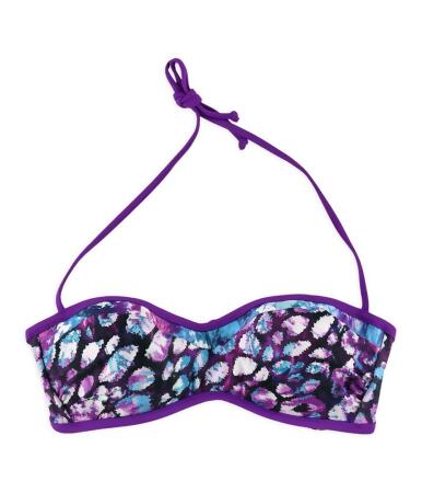 Becca Womens Printed Push Up Bikini Swim Top - M