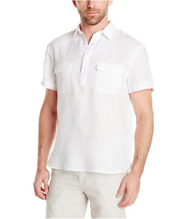 Perry Ellis Mens Double Pocket Popover Rugby Polo Shirt - S